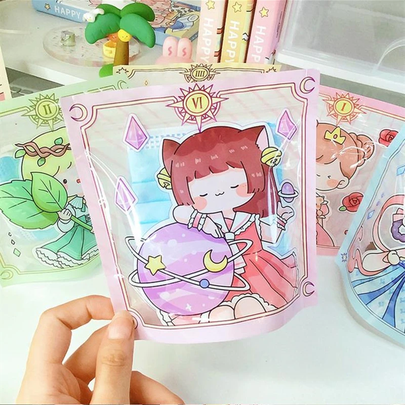

10Pcs Clear Self Seal Zip Lock Plastic Bag Stand up Pouch Candy Packaging Gift Bag for Children's Birthday Party