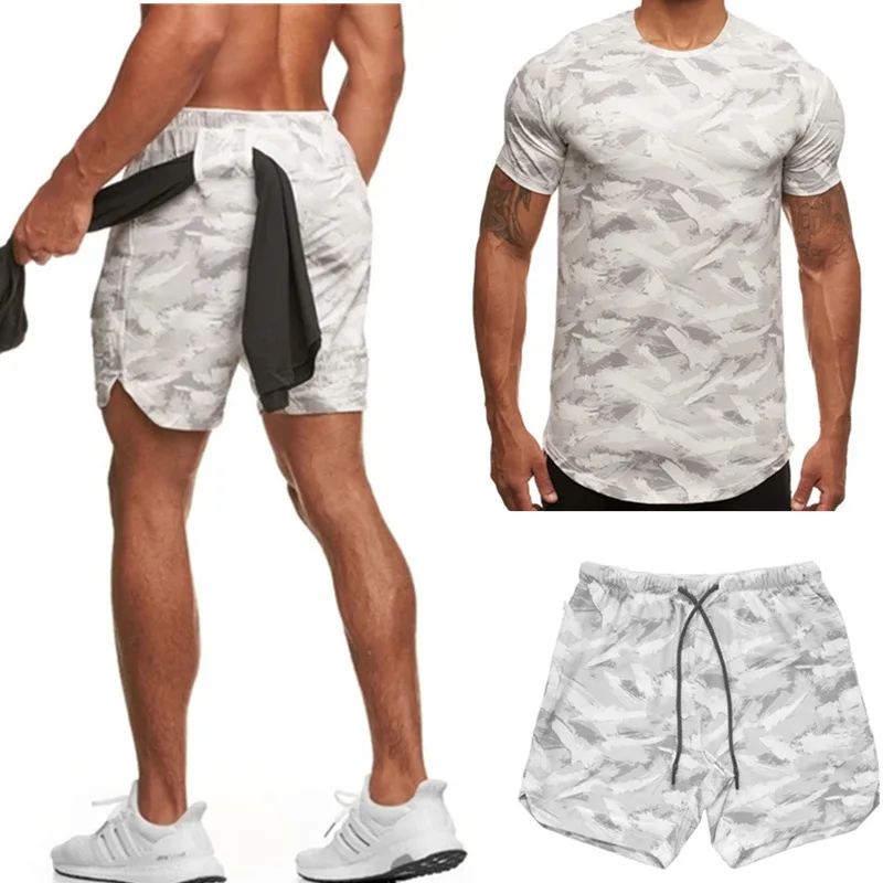 

Men's Tracksuit Casual Cotton Short-sleeved T-Shirt Shorts 2-piece Suit 2022 Summer Sportswear Loose Men's Clothing Suit