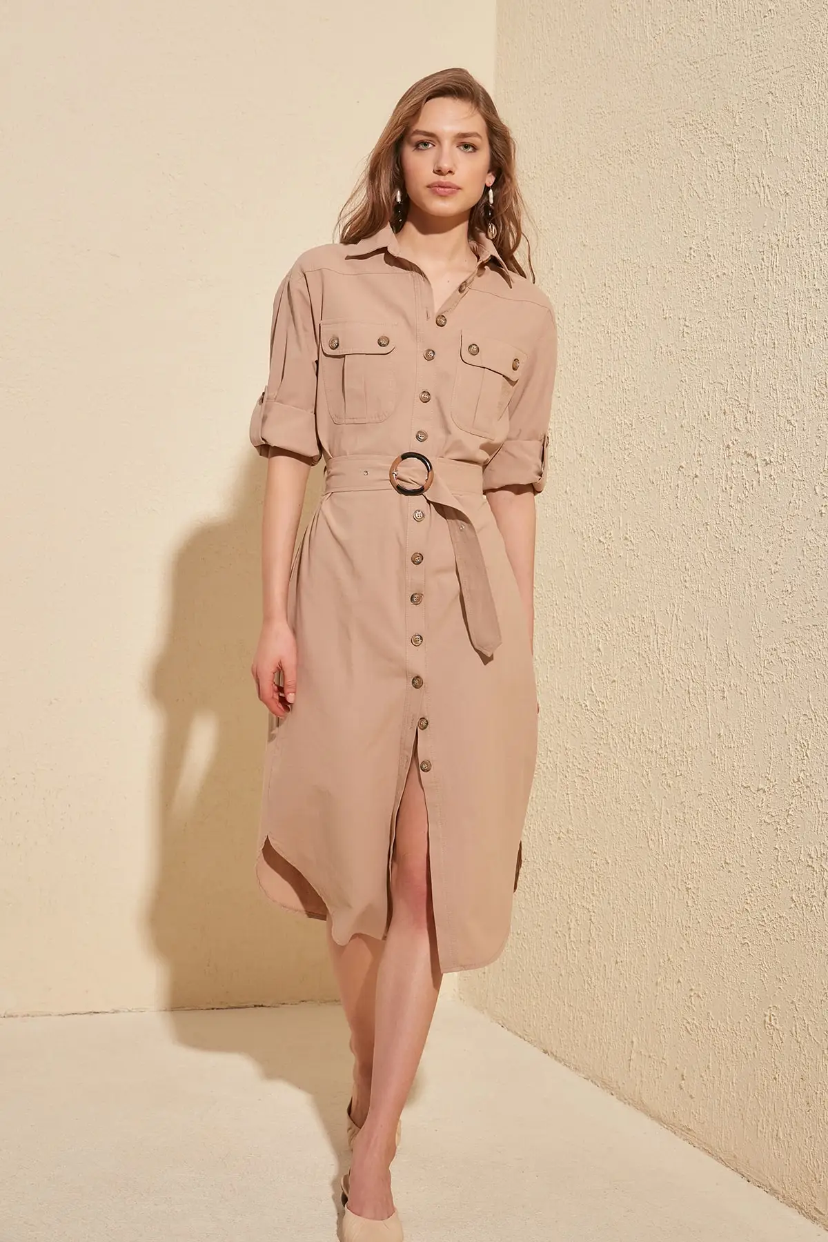 Платье рубашка с арочным рисунком TWOSS20EL1069|Женские платья| |