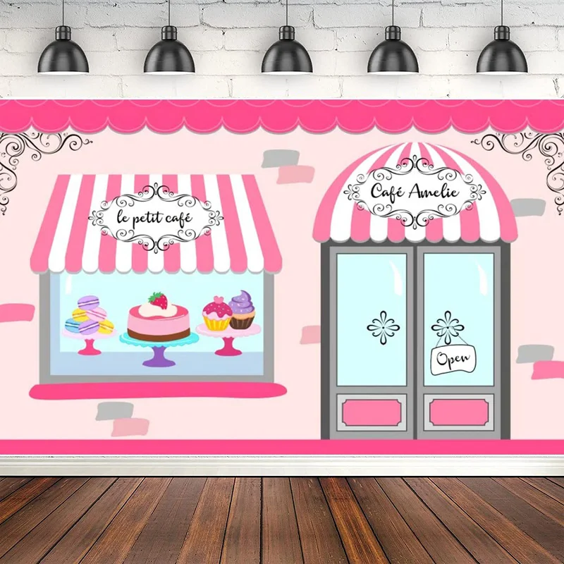 

Фон для фотосъемки с изображением розового торта для вечеринки в честь Дня рождения девочек