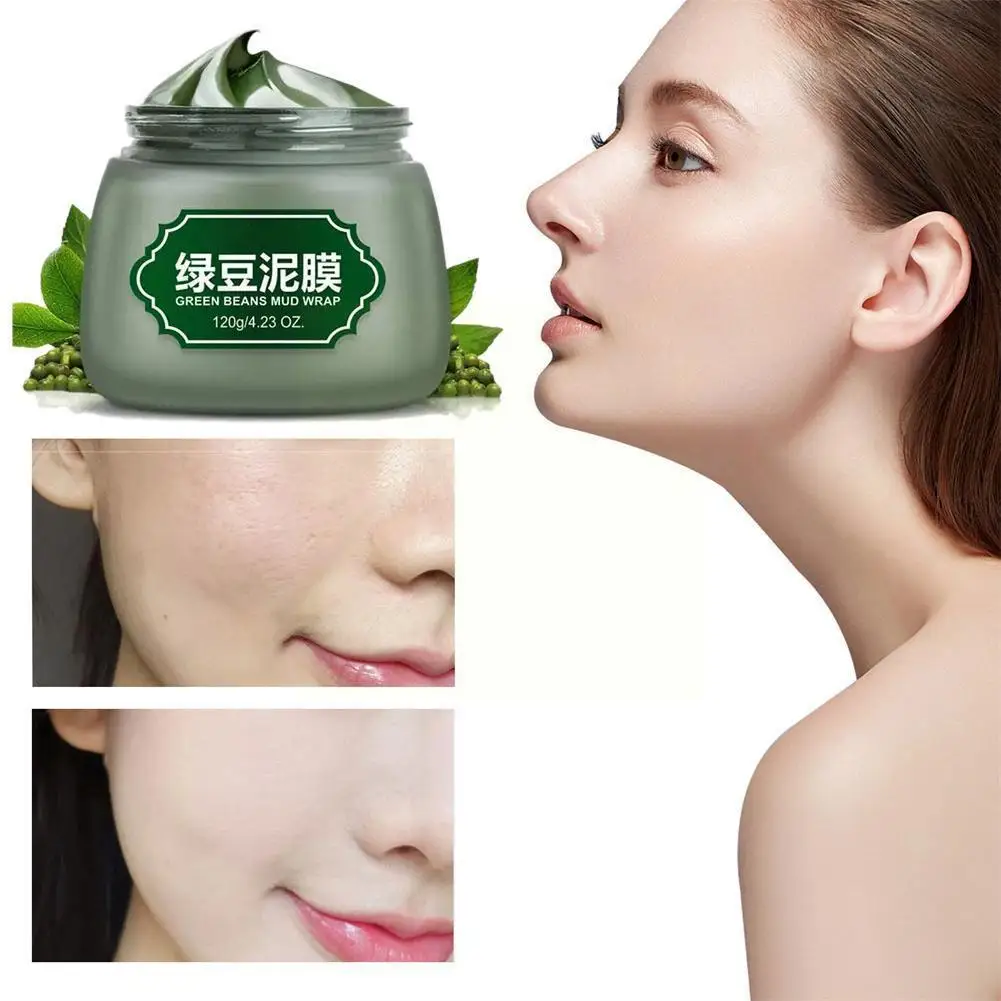

120g Mung Bean Paste Film Facial Mask Clear Pores Remove Blackhead Nose Whitening Hydrating Skin Care Strawberry Smoothing B9P3