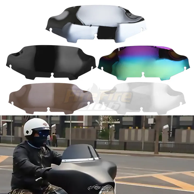 

6" Windshield Windscreen Motorcycle Wind Deflectors Windshield Windscreen For Harley Electra Street Glide Touring Bike 96-13
