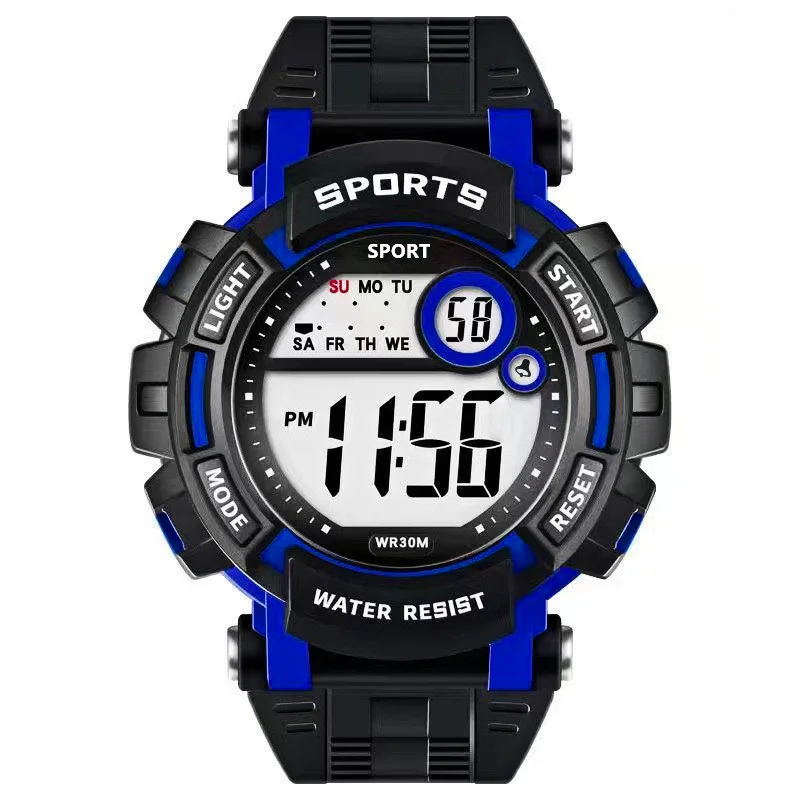 New Sports Teenagers Luminous Alarm Electronic Watch Couples Fashion Trend Watch Boys Boys Multifunctional Waterproof Wristwatch