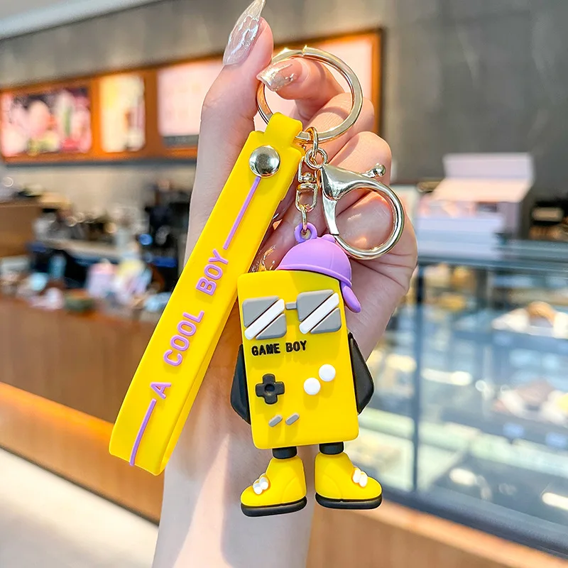 

Gamer Boy Creative Cartoon Silicone Key Chain Car Bag bag All-Match Small Pendant PVC Game Machine Keychain Fit Men Keys Gift