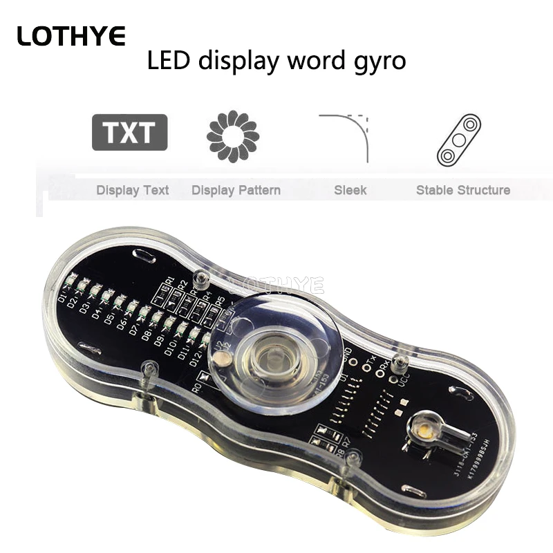 Яркий светодиодный гироскоп сделай сам для кончиков пальцев 2 листа дисплей