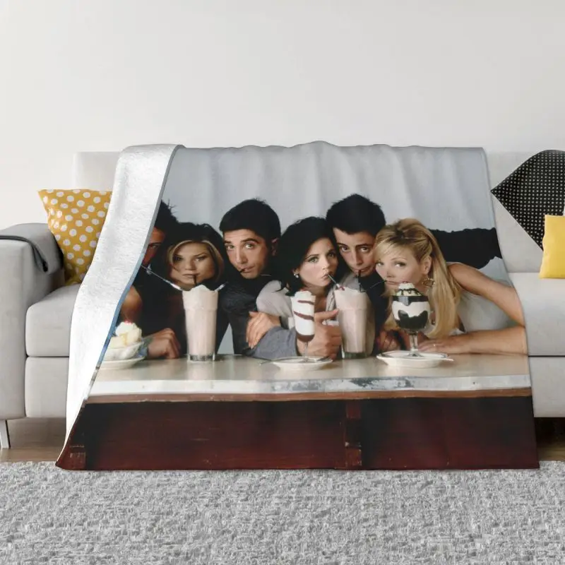 

Classic Friends Funny Meme Blankets Breathable Soft Flannel Autumn TV Show Throw Blanket for Sofa Travel Bedroom