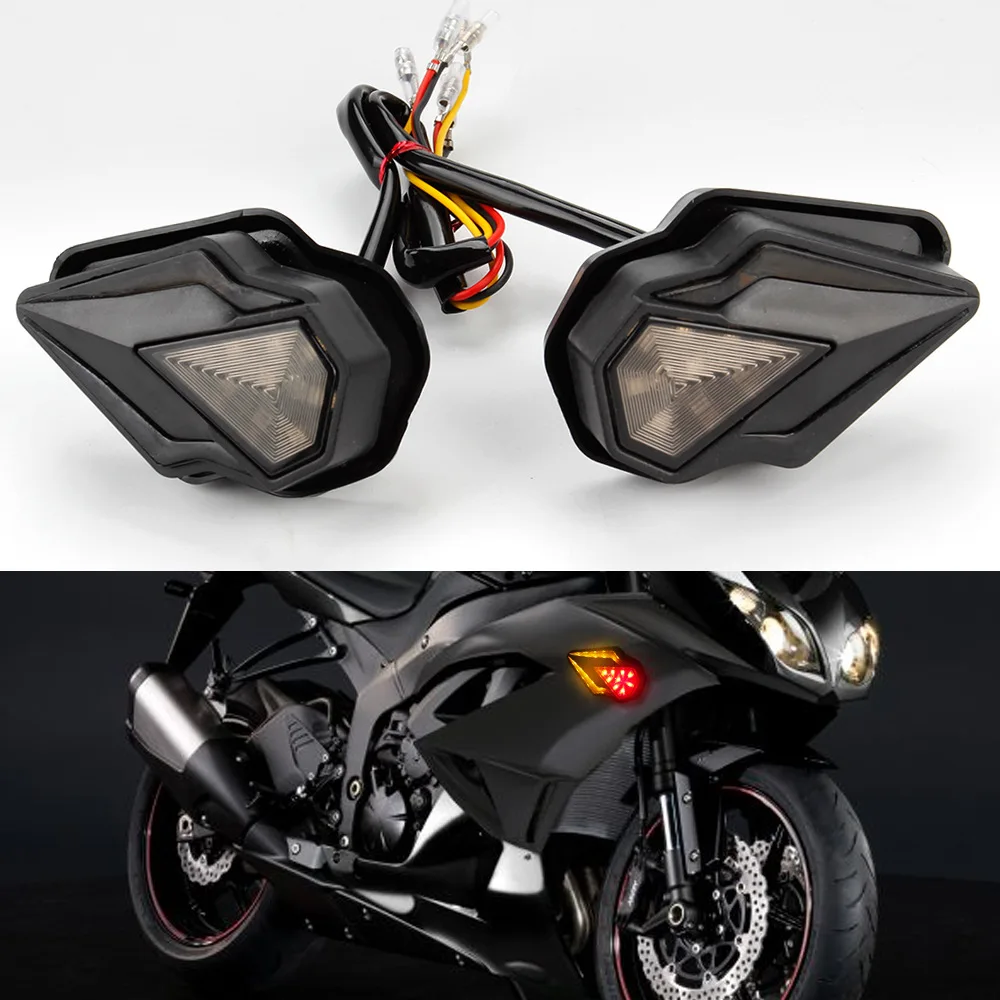 

2pcs Motorcycle LED Turn Signal Lights Universal Flush Mount Blinker Flashing Light Motorbike Daylight Indicators Lamp 12V
