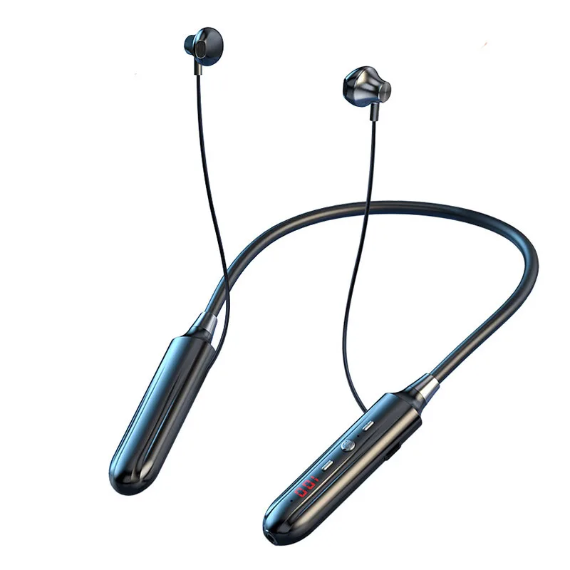 

Беспроводные наушники Halterneck, Bluetooth-совместимая Спортивная гарнитура с дисплеем мощности, полувкладыши, сабвуфер, наушники с шумоподавление...