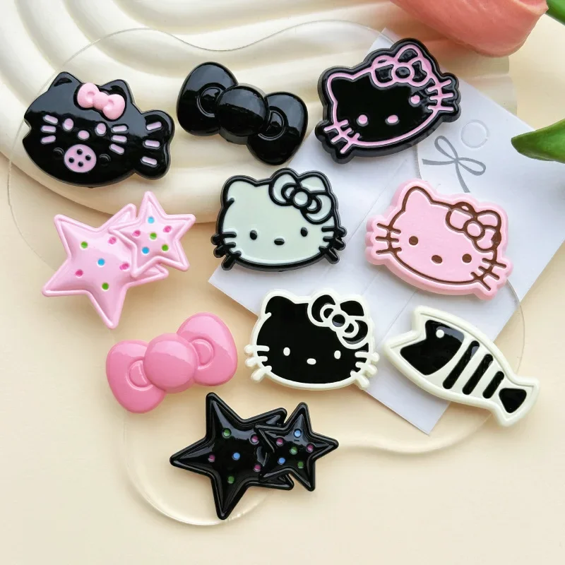 5 шт. милый черный розовый Hellokitty кошачий бант рыба акриловые ювелирные аксессуары