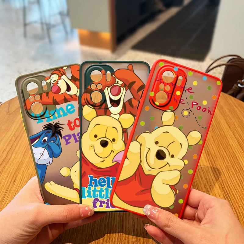 

Disney Winnie the Pooh For Xiaomi Redmi K40 K30 K20 10X 10 9C 9T 9A 9 8A 8 7A 7 6A 6 Pro 5G Frosted Translucent Phone Case