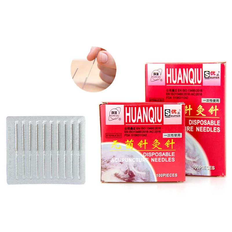 

Sharp filiform Acupuncture Needles ZhenJiu Needle For Single Use 100pcs Per Pack Chinese Traditional HuanQiu Disposable Sterile