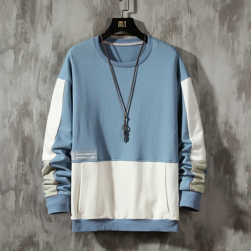 

Мужской хлопковый свитшот с круглым вырезом и длинным рукавом