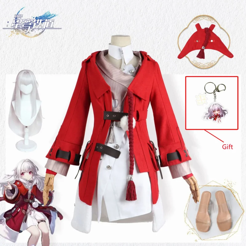 

New 2023 Honkai:Star Rail Clara Cosplay Costume Lovely Red Uniform Dress Game Suit Halloween Carnival Party Outfit Women