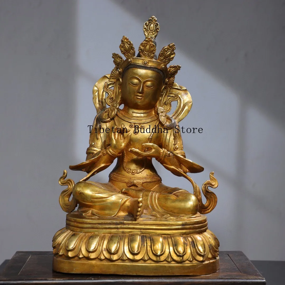 Тибетская латунь позолота Гангзун Дазхуо Ваджра Будда Тара Гуаньинь статуя
