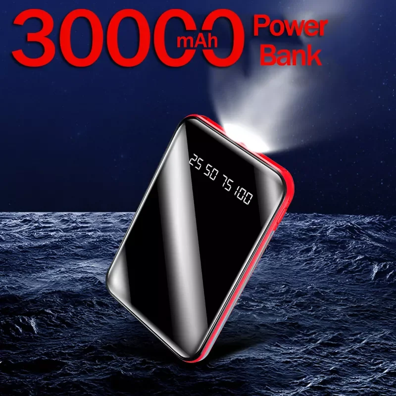 

2023NEW 30000mAh Mini Charger Power Bank USB PD Fast Charging Power Bank Portable Mobile Phone External Battery Charger