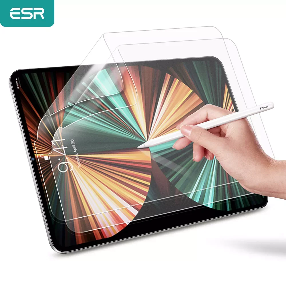 

ESR 2PCS Writtable Film for iPad Pro 11/12.9 Inch 2021/2020/2018 5rd/3rd Gen Matte Smooth Screen Protector for iPad Pro 11 12.9