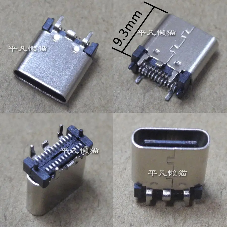 

Free Shipping For vertical Type - C USB3.1 mother base connector 24 p 24 needle stick L = 9.3 MM charging interface