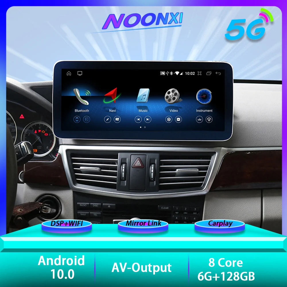 

6+128GB Android 10.0 For Mercedes-Benz E-Class Car Radio Stereo Multimedia Player GPS 5G Navigation Touch Screen Head Unit 2 DIN