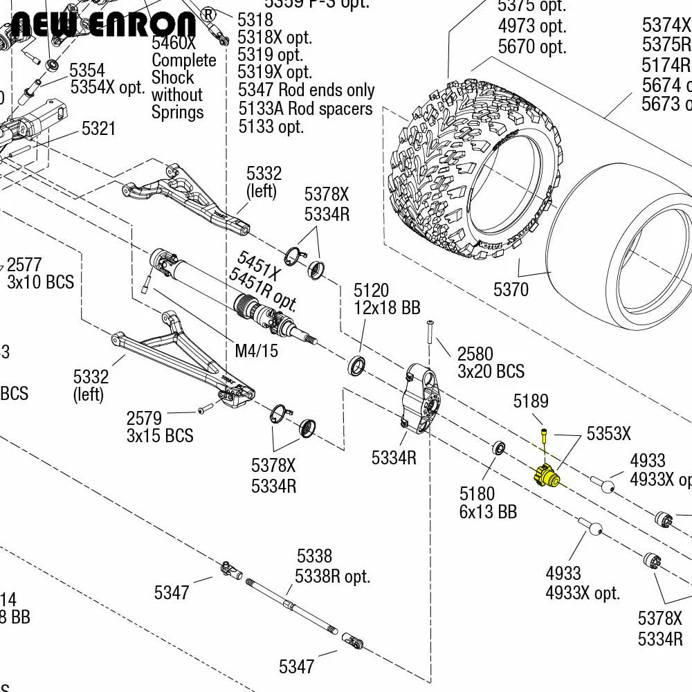 NEW ENRON Alloy #5353X 17mm Widen Wheel Hubs Hex Adaptar for RC Car Traxxas 1/10 T-MAXX E-REVO 3.3 53097 Slayer Pro 4x4 Summit images - 6