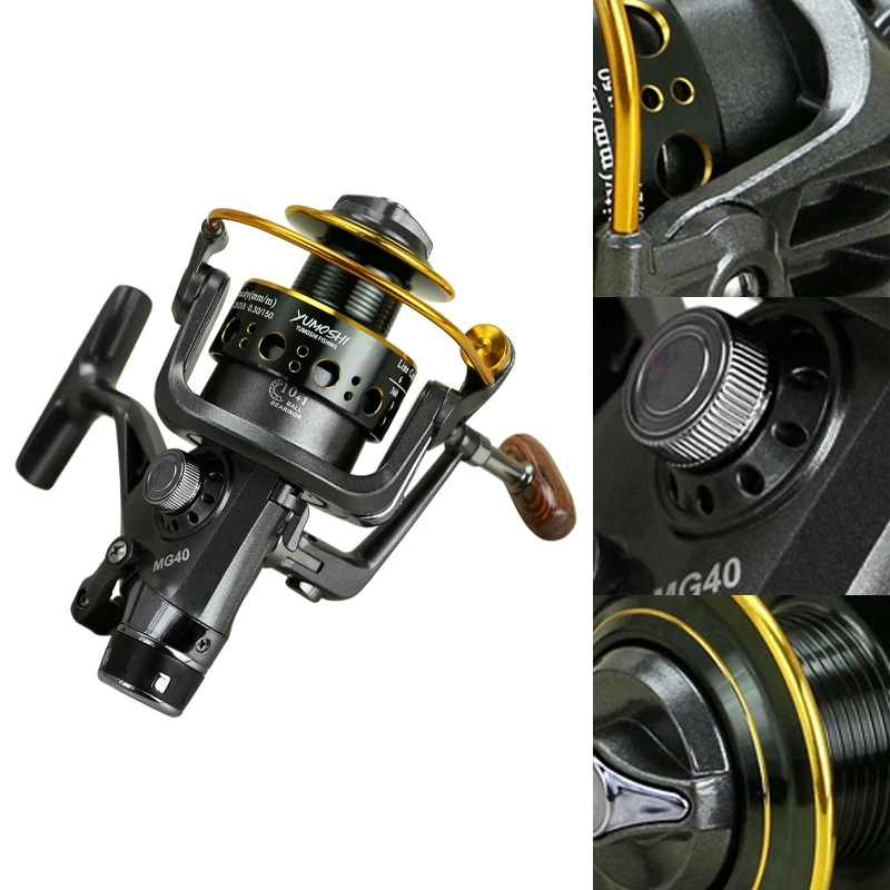 

Yumoshi Metal Spinning Fishing Reel 10+1BB Saltewater Carp Fishing Reel Front And Rear Brake Speed Ratio