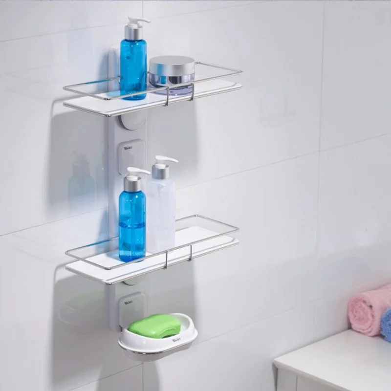 

Punch Free Bathroom Shelf Hanging Shower Multifunction Soap Bathroom Shelf Storage Plastic Shampoo Rangement Bathroom Items