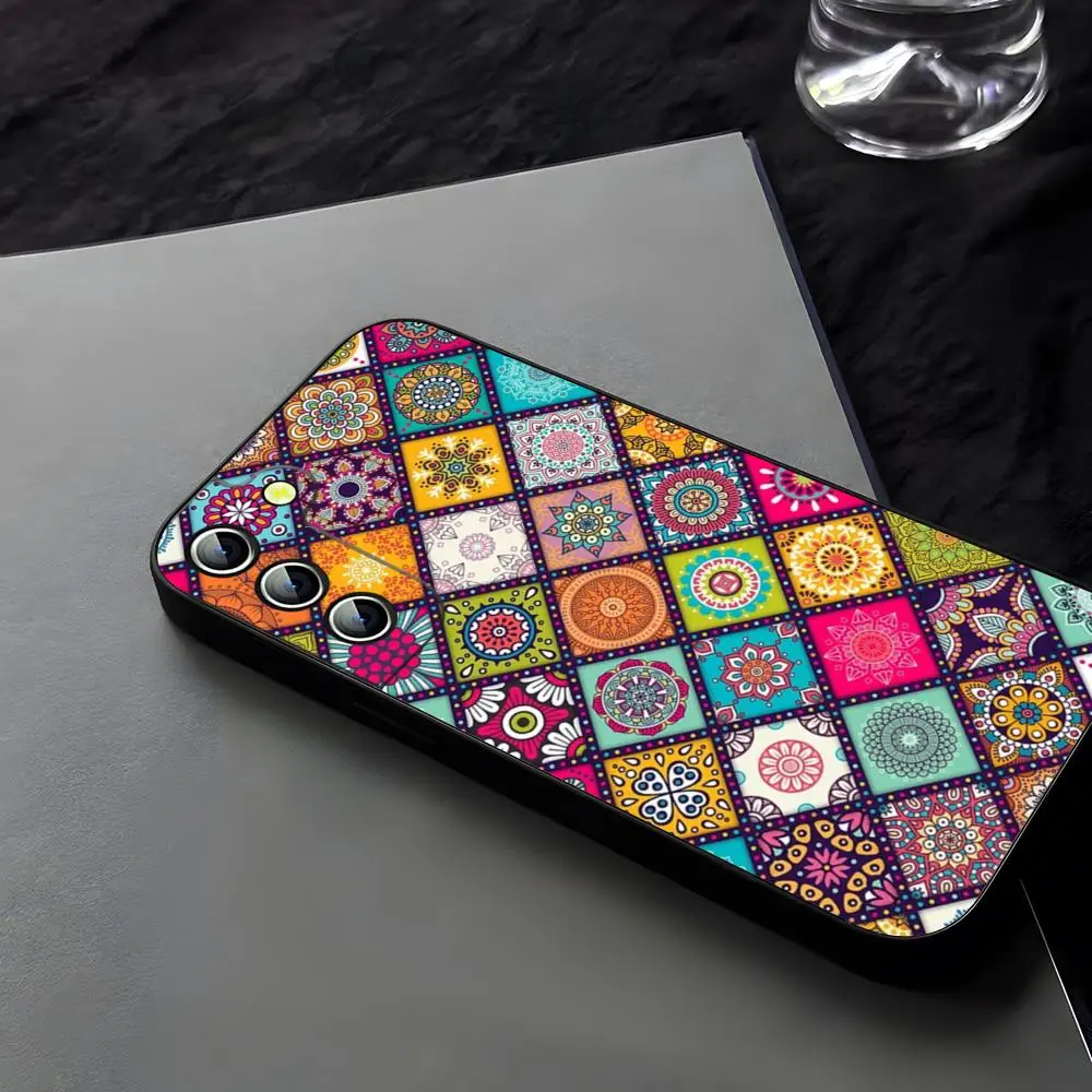 Чехол для телефона с тотемом цветка Мандала Samsung Galaxy S24 S23 S22 S25 S21 Ultra Fe Plus M54 A34 A16 A54 A24