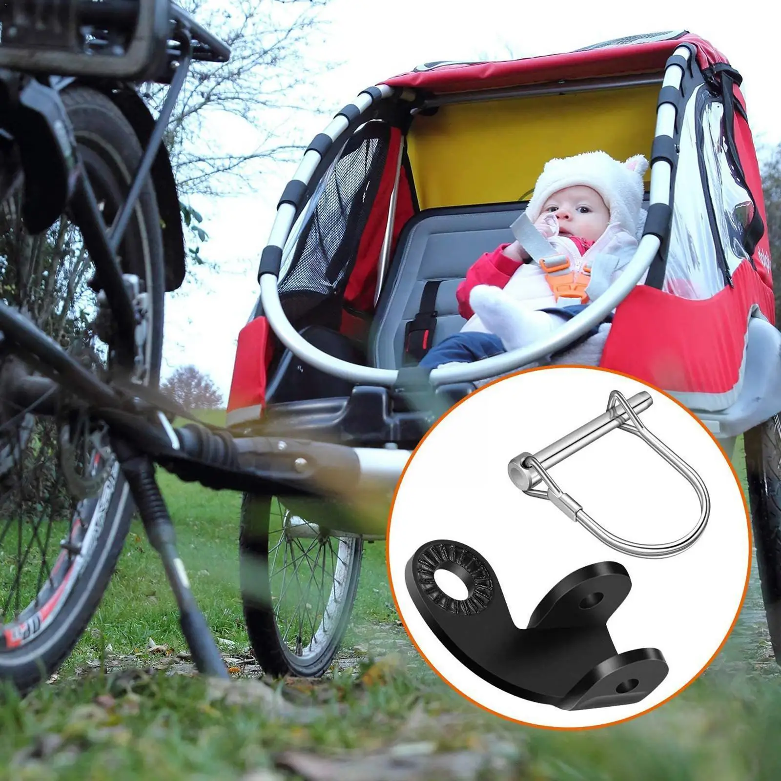 

Bicycle Rear Racks Steel Trailer Hitch Universal Baby/Pet Connector Rear Rack Bicycle Cycling Car Linker Adapter Hitch Q5E8