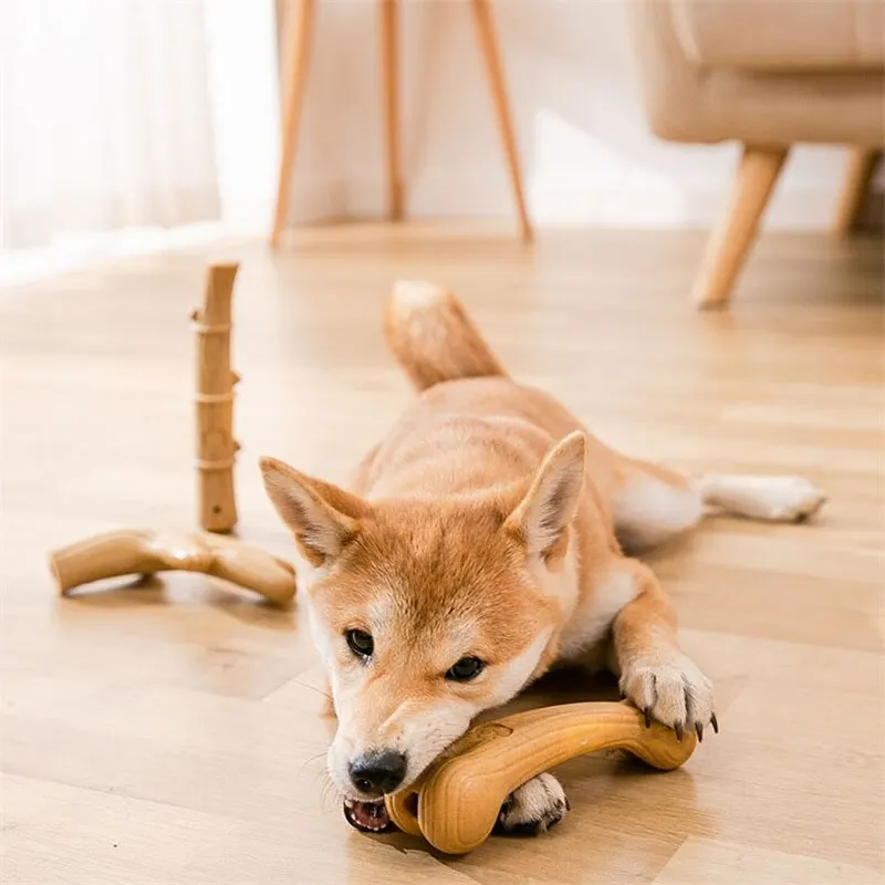 

Dog Toys Aggressive Log Color Chew Toys Deer Antlers Bone Molar Dog Toy Tough Durable Chew Stick Household Tools