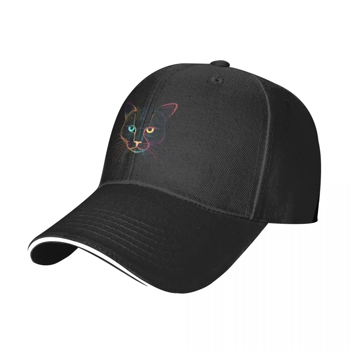 

Cat Baseball Cap Line Art Neon Women Print Hip Hop Hats Streetwear Running Wholesale Baseball Caps