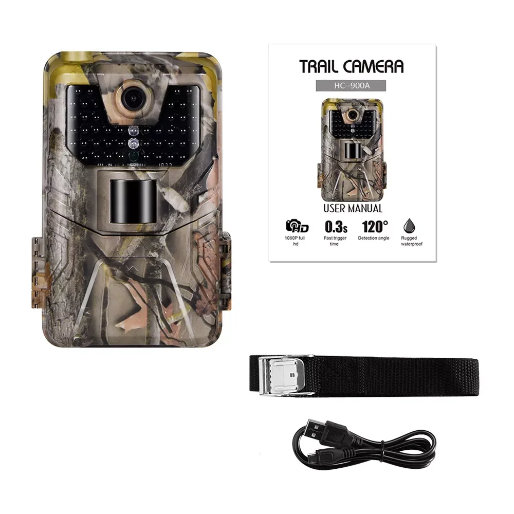 

Trail Camera Night Vision Cameras IP65 Photo Trap HC900A 36MP 2.7K 0.3s Trigger Wildlife Surveillance