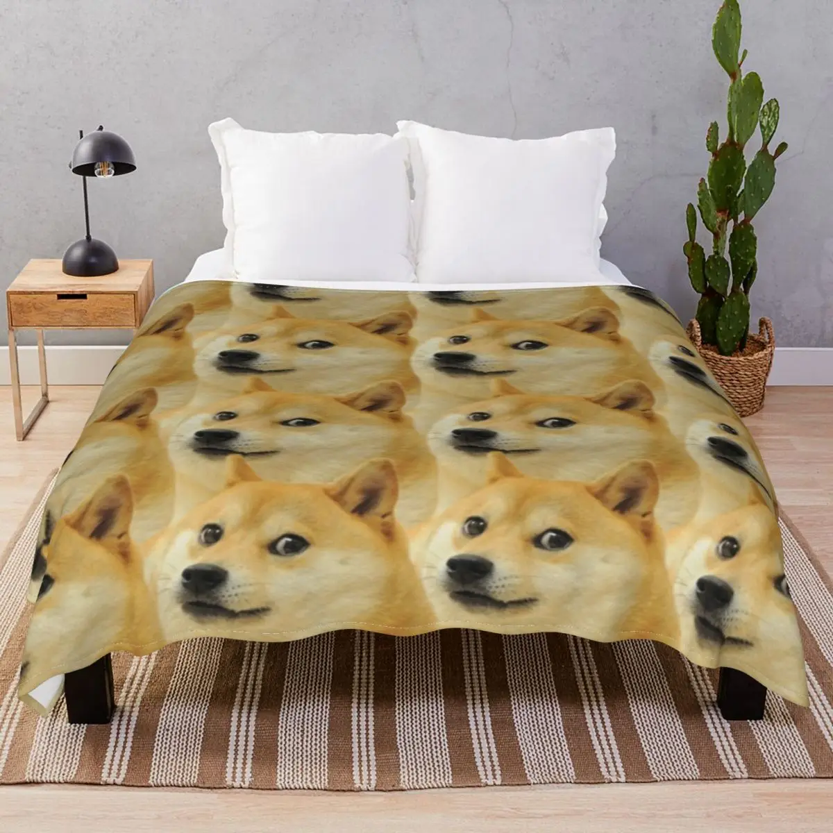 Doge Collage Blankets Flannel Winter Super Warm Throw Blanket for Bedding Home Couch Travel Cinema