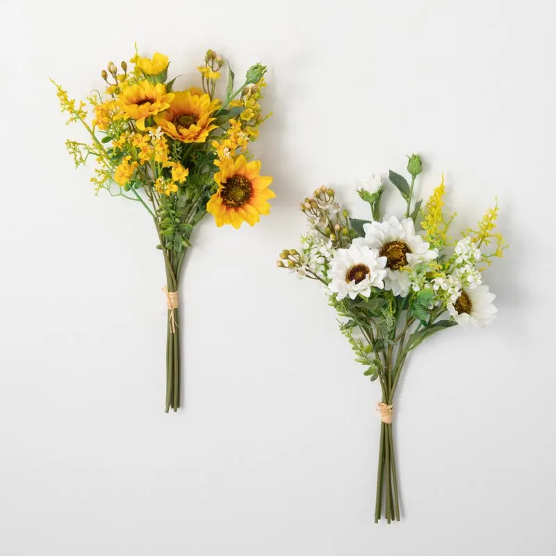 

Artificial Yellow & White Sunflower Bush Set of 2, 21"H Yellow