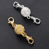 2pcs crystal clasp buckles for bracelet diy necklace two head magnet lobster clasps for necklaces bracelets connecting 10mm