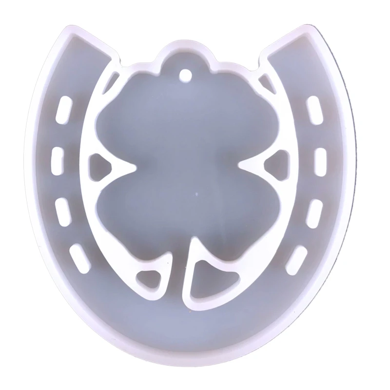

124A Silicone Mold Four-leave Clover Keychain Mold with Hole for DIY Necklace Pendant Earrings Crayons Clay Crafts Tool