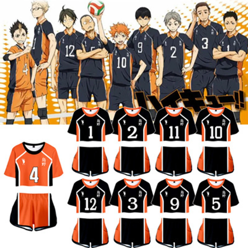 Haikyuu!! Karasuno High School Shirt Shorts Cosplay Costume  Hinata Shyouyou Nekoma High School Sports Uniform Volleyball Club