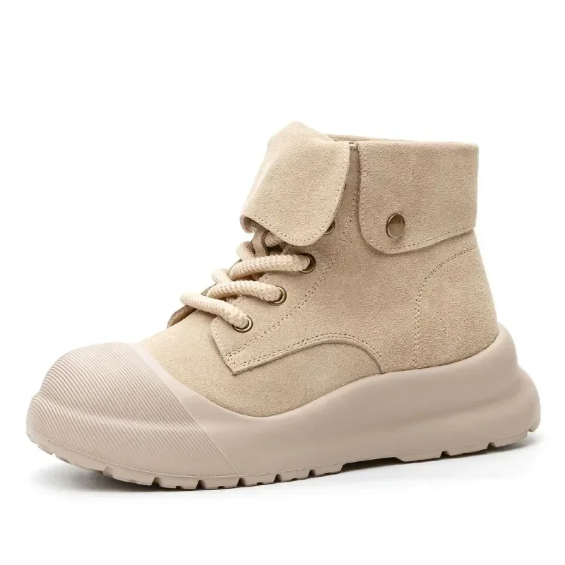 Женские ботильоны на платформе из коровьей замши толщиной 4 5 см повседневные