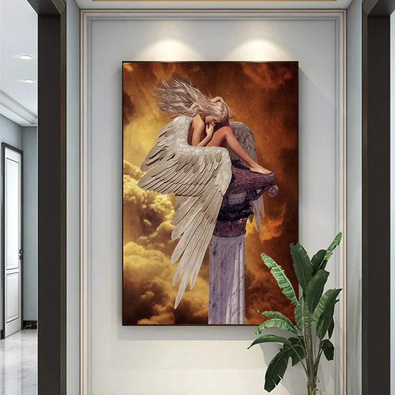 Постер с изображением красивой ангельской девушки Готическая мода