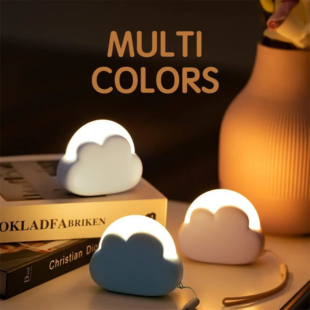 

USB Rechargeable LED Cloud Night Light Adult Child Bedroom Table Desk Lamp Gifts Nightlight Portable Bedroom Bedside Table