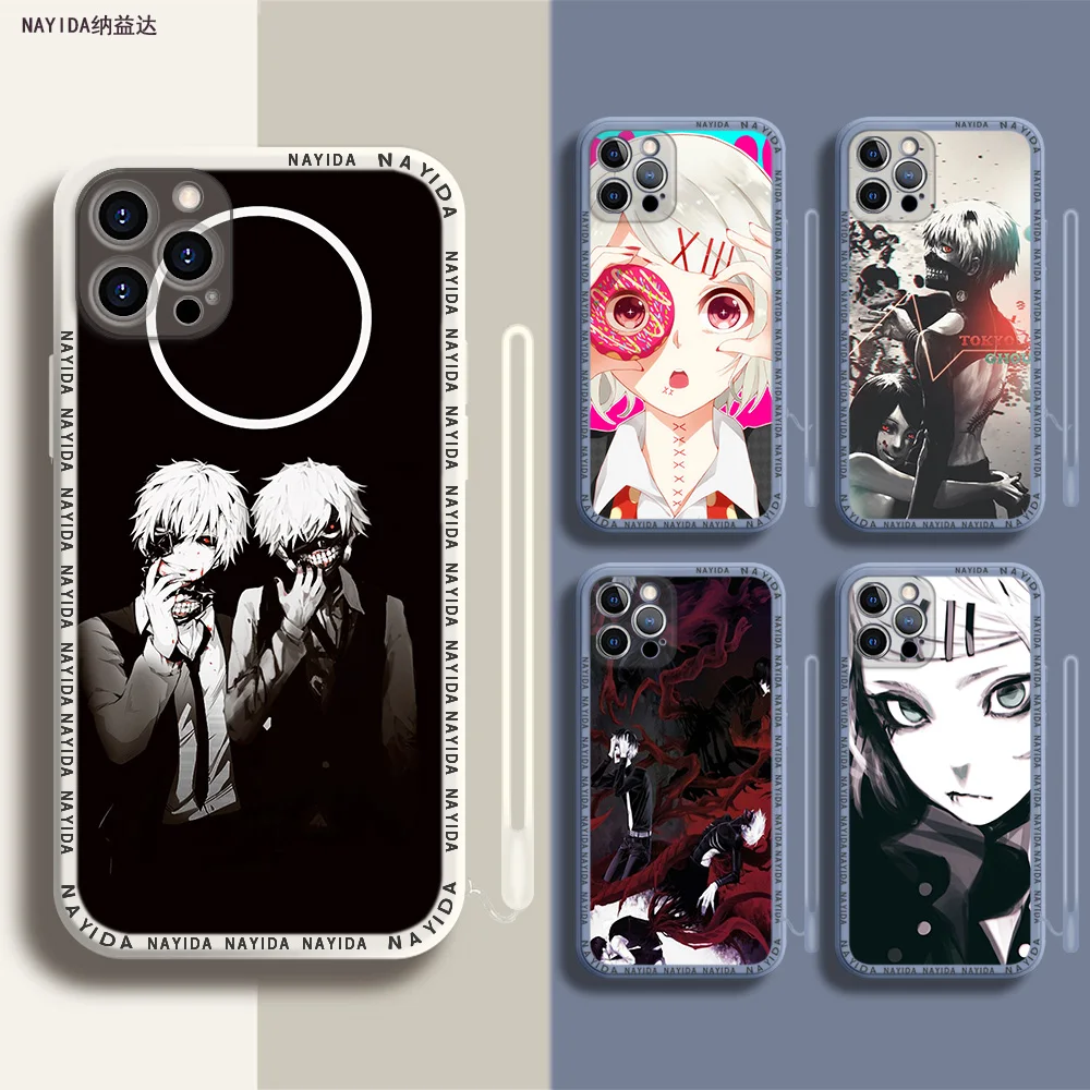 

Phone Case For iPhone 14 13 11 12 Mini Pro Max XS XR X Soft Silicone TPU Cover Japanese anime Tokyo Ghoul Japan