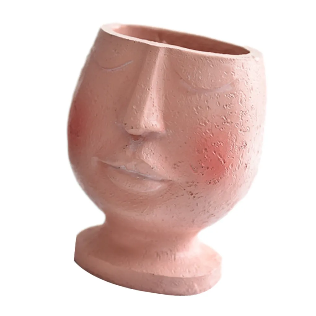 

Art Portrait Flower Pot Vase Sculpture Resin Human Face Family Flower Pot Handmade Garden Storage Flower Arrangement Home Decors