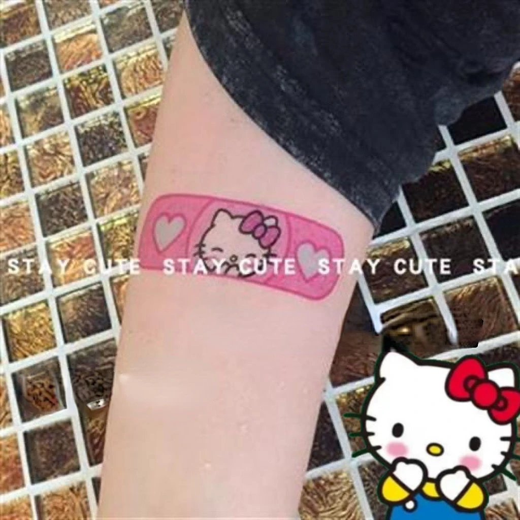 

Hello Kitty Hand-Painted Soft Girl Wound Tattoo Sticker OK Jump Tattoo Sticker Free Shipping Waterproof and Durable