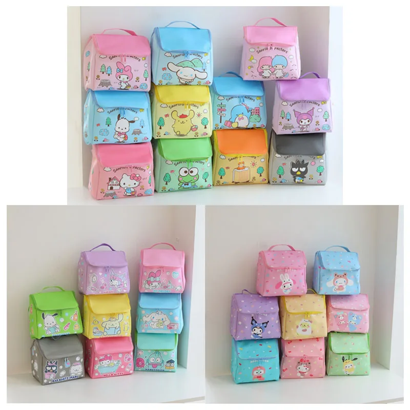 

Cartoon Sanrioed Cute Large Capacity Storage Bag Anime My Melody Kuromi Cinnamoroll Kittys Cat Portable Cosmetic Bag Handbag