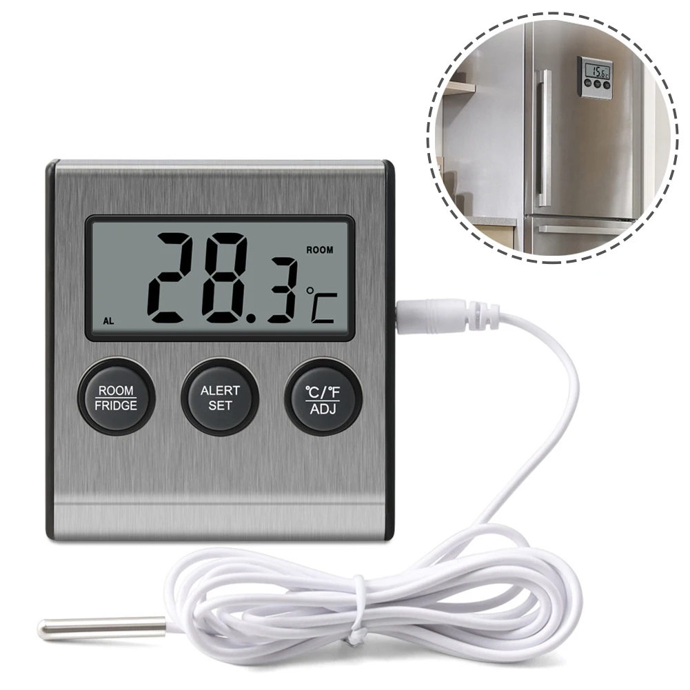 

Durable Fridge Thermometer Thermometer 2.8 X 2.6 X 0.7inch 7.2 X 6.5 X 1.7cm Digital Thermometer For Refrigerator
