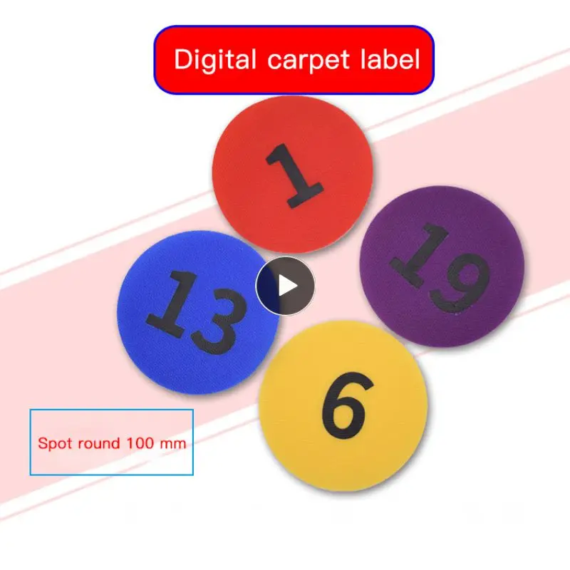 

Number Carpet Markers Delicate Round Colorful Multi-purpose Positioning Stickers for Teachers Children Home Decor Rugs