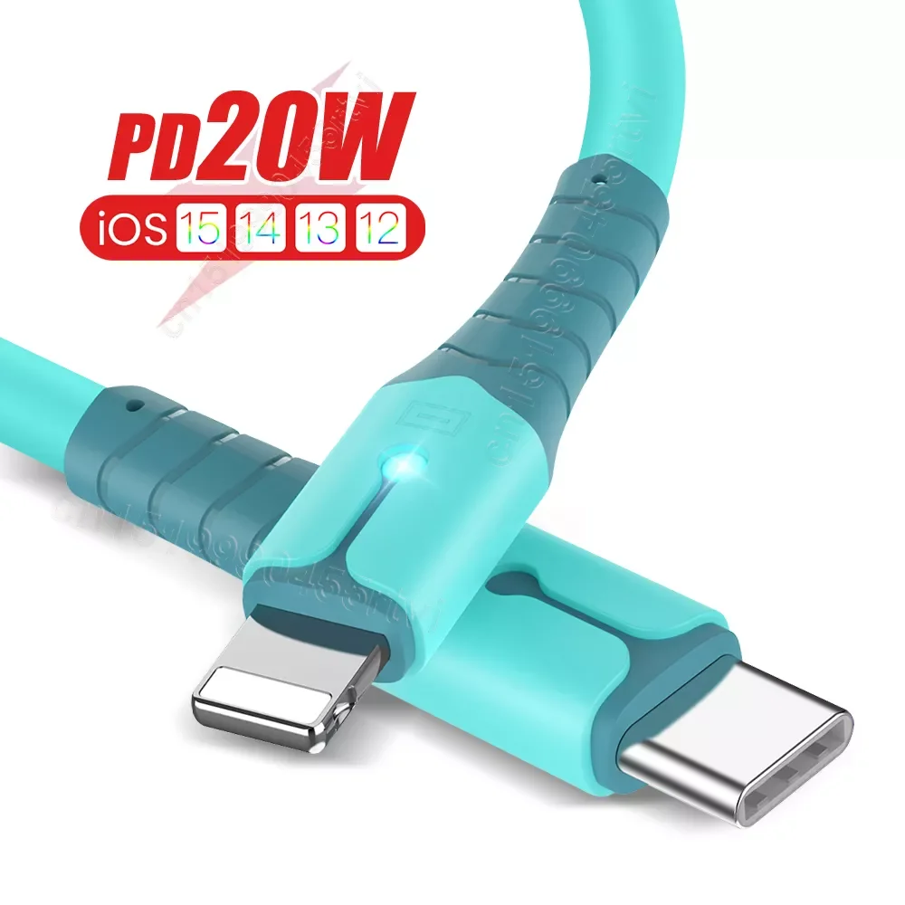 

PD 20W Fast Charging USB Cable For iPhone 13 12 11 Pro Max USB Type C to 8-Pin Cable For iPhone USB Data Wire Charger Cord 1/2m