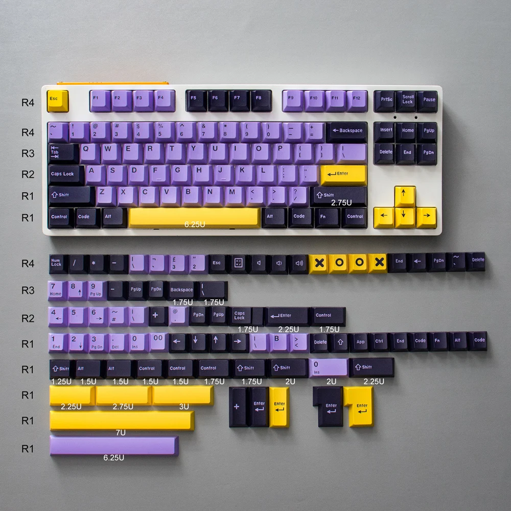 

171 Key Aifei Keycap Taro Two-color Molding Mechanical Keyboard Cherry Profile Match 64/84/960 Layout