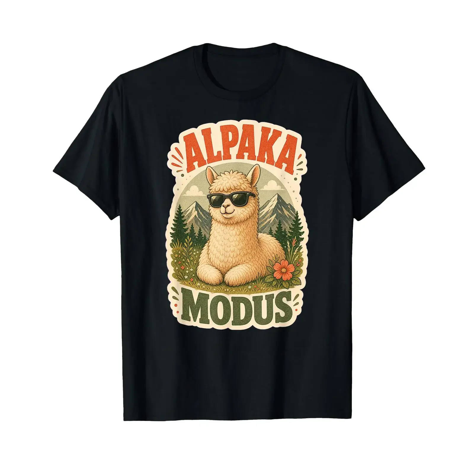 Фото Футболка Alpaka Mode Berges в винтажном стиле, с эффектом потертости, дышащая, слегка модная, удобная, с графическим принтом, повседневная, унисекс, универсальная. №1