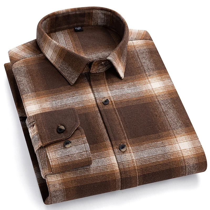 Рубашки с длинным рукавом для мужчин классический стиль отложной воротник