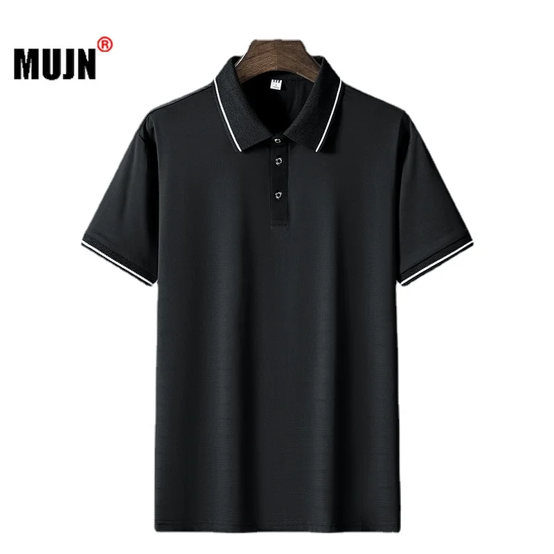 

Men's Polo Shirt Solid Color Short Sleeve T-Shirt Business Casual Polos Hombre Lapel Simple Ice Silk Fashion Thin Men's Top