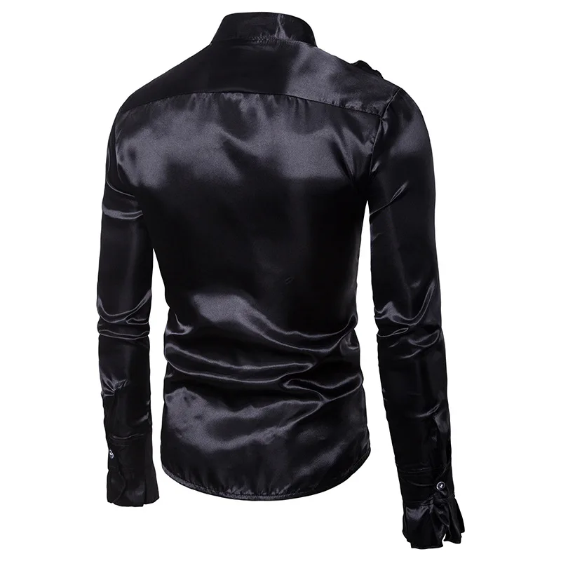 Men's Autumn and Winter Performance Clothing Fashion Design Men's Stand Collar Shirt Magician's Shirt
